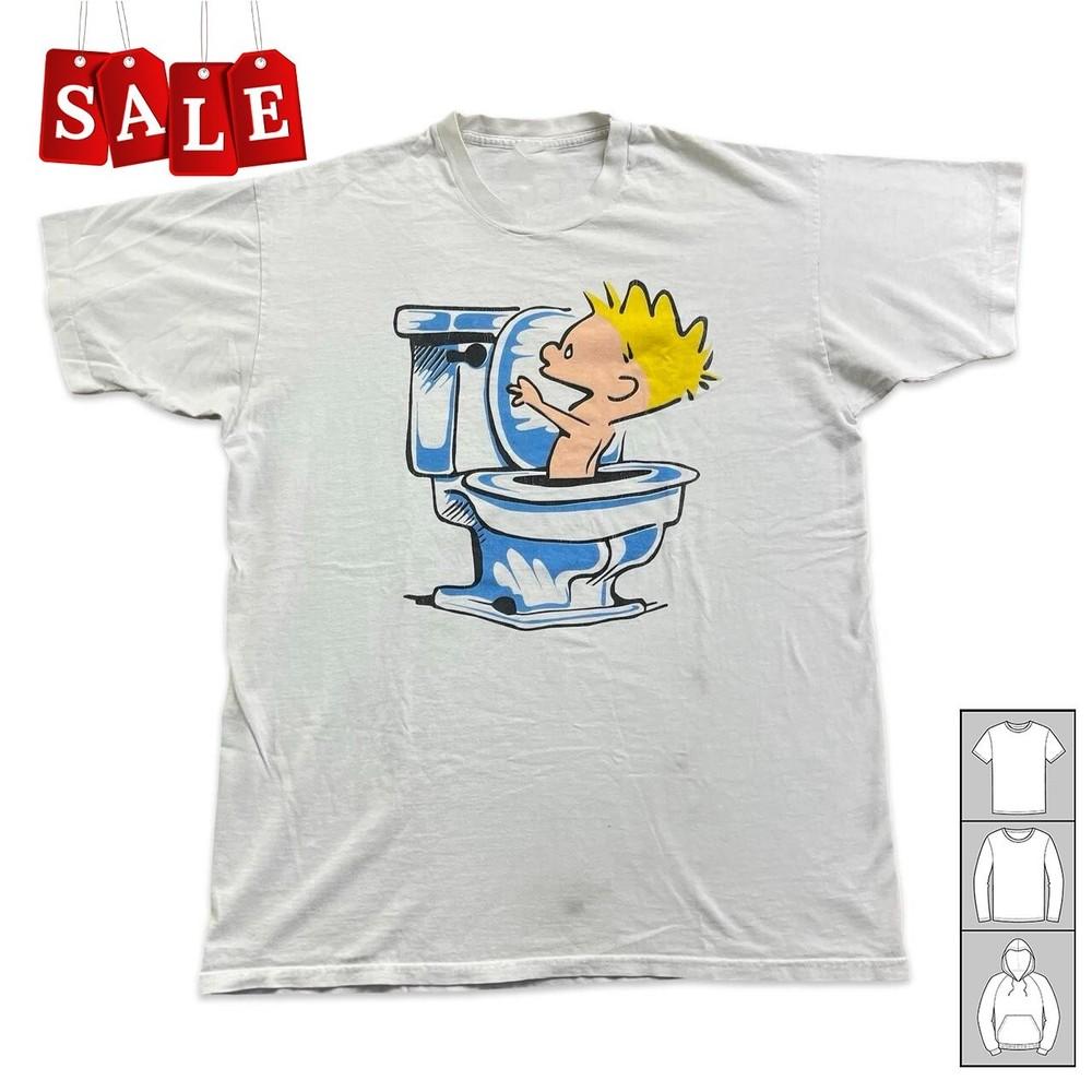 New Calvin and Hobbes Spin Cycle Toilet Gift For Fans Unisex S5XL Shirt WE523 Unisex T-Shirt