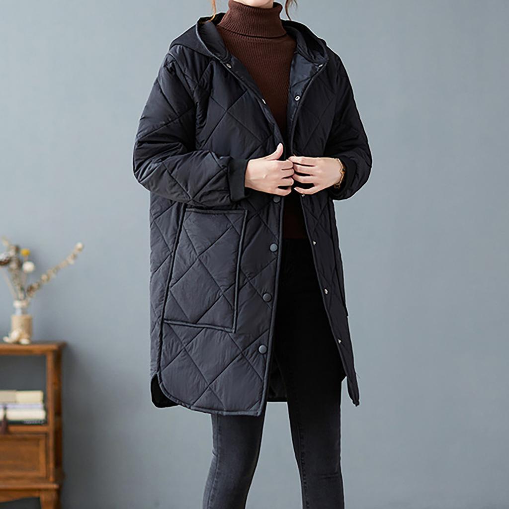 Женская И Зимняя Толстовка с капюшоном средней длины свободного кроя из легкого хлопка с длинными рукавами