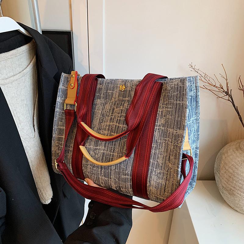 Denim Large-capacity Bag Women's New Casual Versatile Handbag Niche Commuter Shoulder Messenger Bag