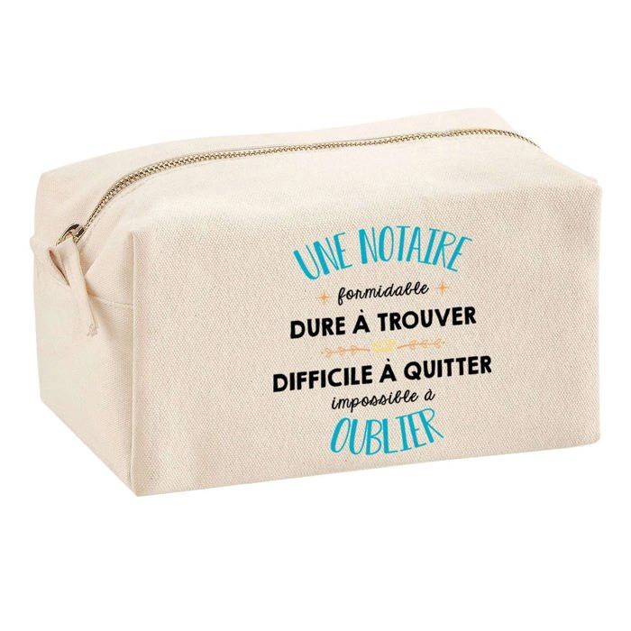 Trousse multifonction - PLANETEE - Une Notaire Formidable - Personnalisée - Coton - Zippée (Impression HD, France)