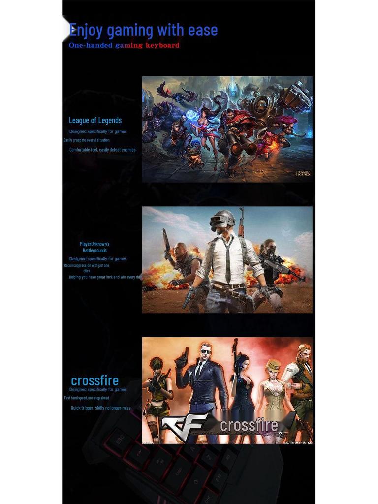 Одноручная механическая игровая клавиатура G7 с цветной подсветкой для PUBG Esports