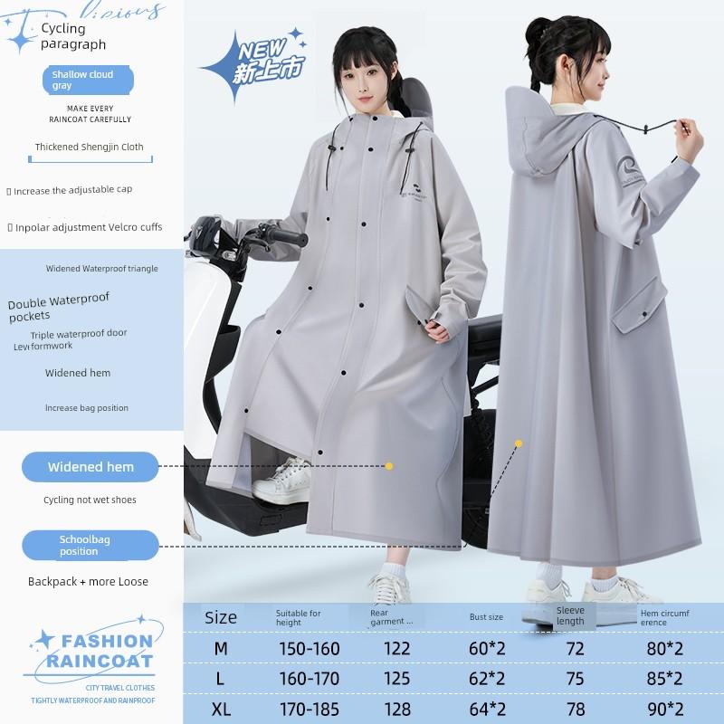 Windbreaker-Style Raincoat for Women, Long Full-Body Rain Protection Against Heavy Rain, Suitable for Electric Scooter Riders, Adult One-Piece Riding