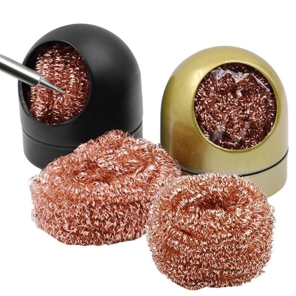 With Stand Solder Tip Cleaner Steel Ball Mesh Filter Desoldering Cleaning Ball Desoldering