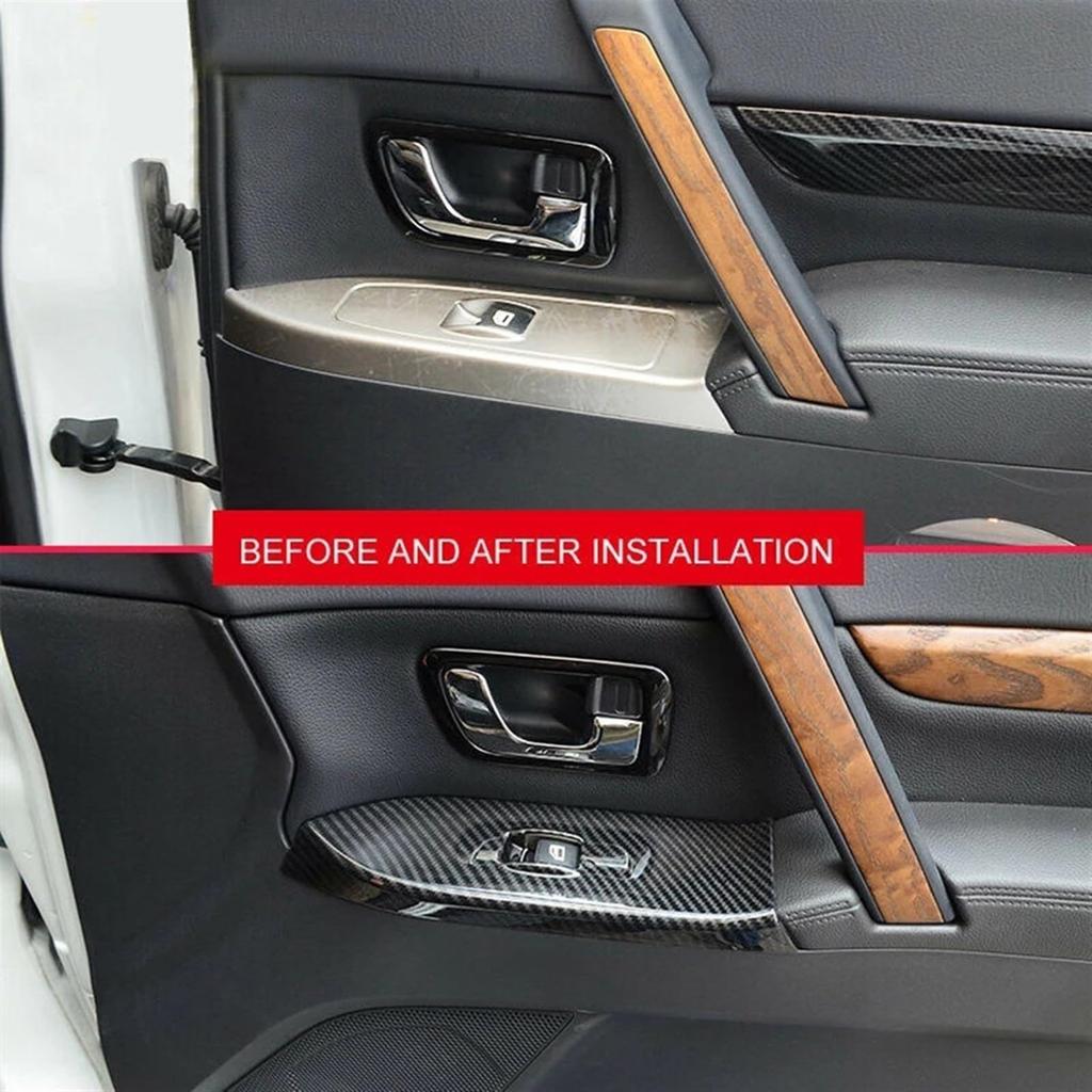 Compatible with Mitsubishi Pajero 2007-2019 Car Interior Window Lift Switch Button Panel Cover Trim Frame Accessories Decoration