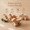 Developmental Cartoon Dinosaur Car Hand-decorated Wooden Block Toy  Baby Birthday Gift