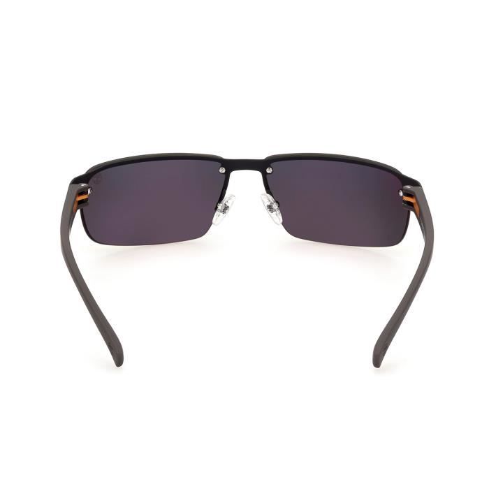 Lunettes de soleil - Timberland - TB9236 - Forme rectangulaire - Couleur gris - Verres or reflétés