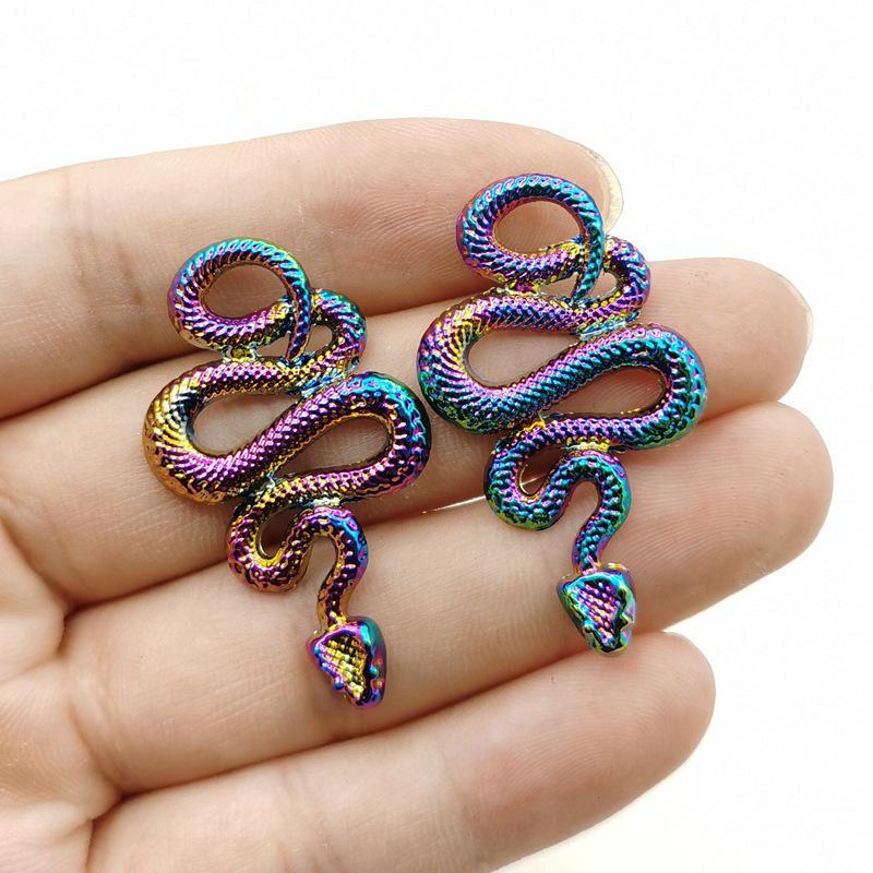 Colorful Alloy Python & Antique Silver Pendant - DIY Halloween Jewelry Accessory