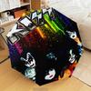 1PC Famous rock band Automatic Folding Umbrella 8-Rib Travel Umbrella with Auto Portable Case, Ideal Gift for Birthdays