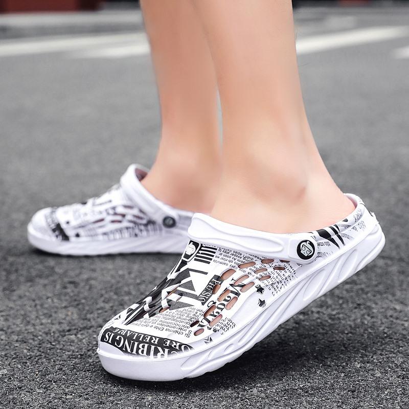 Fashion Men Summer Shoes Sandals Men's Holes Sandals Hollow Breathable Flip Flops Clogs Shoes Fashion Beach Slippers Big Size 47 48 49