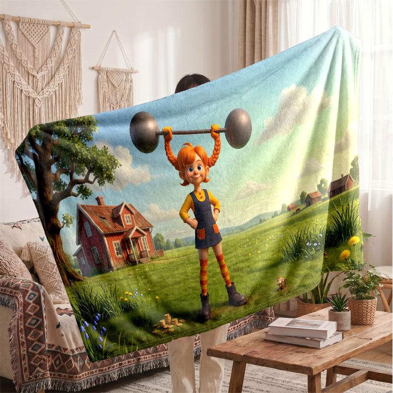 Warm Flannel BlanketPippi Longstocking Soft Cozy Throw Blanket for Bedroom Couch