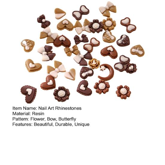 30 шт./пакет смоляные камелия стразы для ногтей красивые прочные банты аксессуары для дизайна ногтей