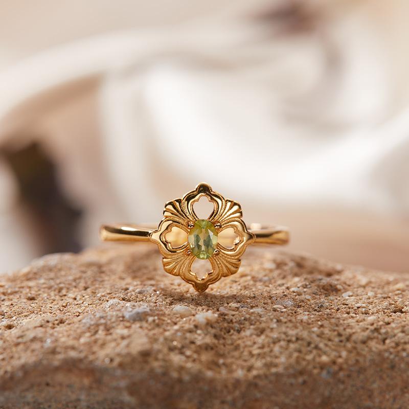 S925 Sterling Silver Natural Colored Treasure Necklace Women'S Niche Light Luxury High-End Set French Retro Brushed Collarbone Chain