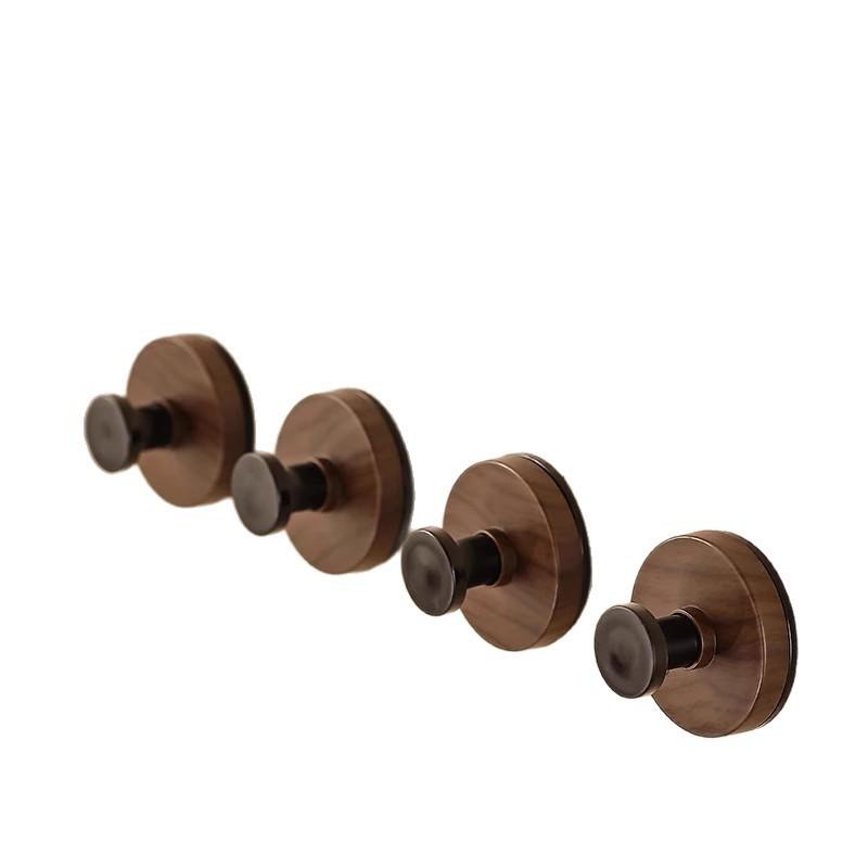 Wood Grain Strong Suction Hook Removable No Drill Adhesive Wall Hook for Bathroom Kitchen Entryway Hat Bag Hanging