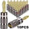 1-10PCS Dual Screw Locking 4MM Banana Plugs 24KGold Plated Copper OFC Speaker Connector for HIFI Audio System Terminal AdapterGood Product