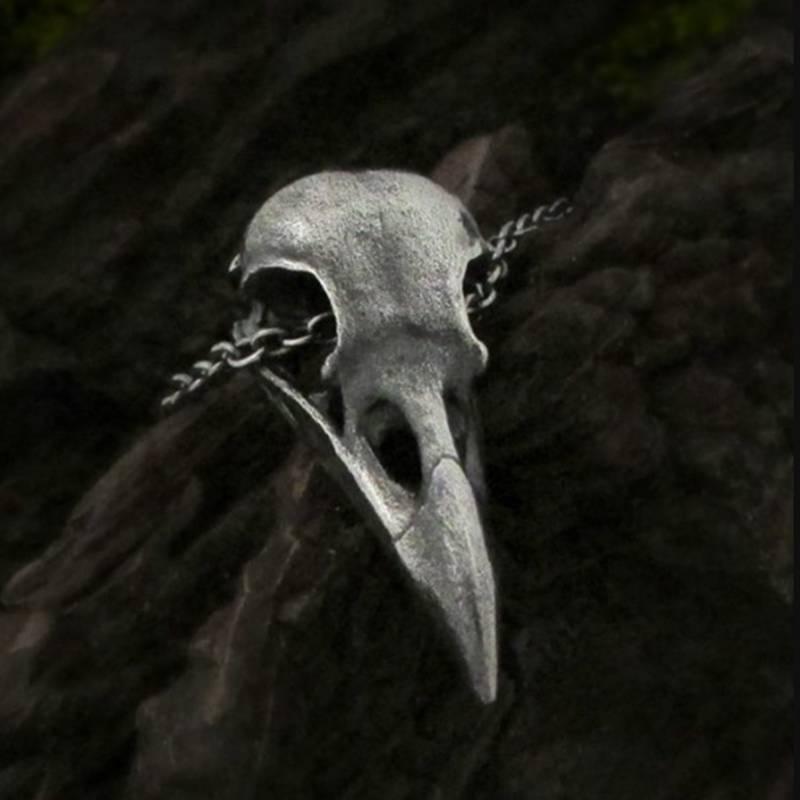 Скандинавское ретро ожерелье из нержавеющей стали 316L с подвеской в ​​виде вороньего черепа, готический мужской амулет, ювелирные изделия для вечеринки