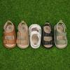 Baby Shoes Boy Girl Solid Sandals Rubber Soft Anti-Slip Sole Velcro Newborn Infant Toddler First Walkers 0-18m Casual Leather Crib Shoes