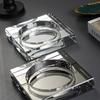 Square Crystal Ashtray, Tea Table Ashtray, Transparent Ashtray, Ashtray Ornament, 15cm
