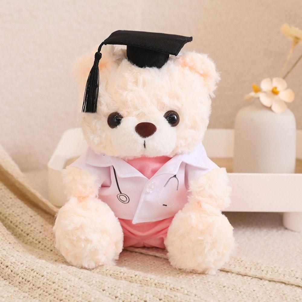 Stuffed Toy Doctor Cap Graduation Bear Doll Cartoon Bear Animal Doll Bachelor Bear Plush Toy Kids