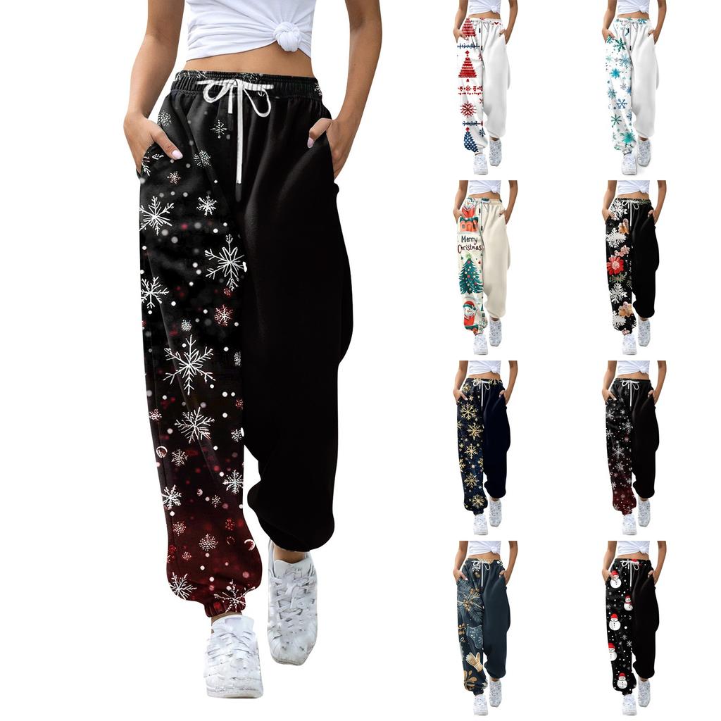 Women's Casual Fashion Sweatpants Christmas Printed Casual Pants