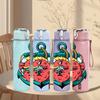 1PC Retro Anchor Ocean Art 750ml Color Plastic Sports Water Bottle Leakproof Flip Straw Lid Suitable for Sports Office Home Use