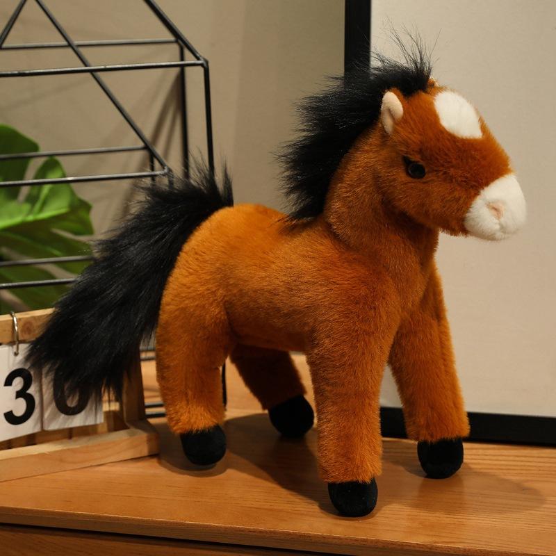 Милая имитация коричневого пони кукла плюшевая игрушка жеребенок зодиакальная лошадь кукла детская успокаивающая кукла