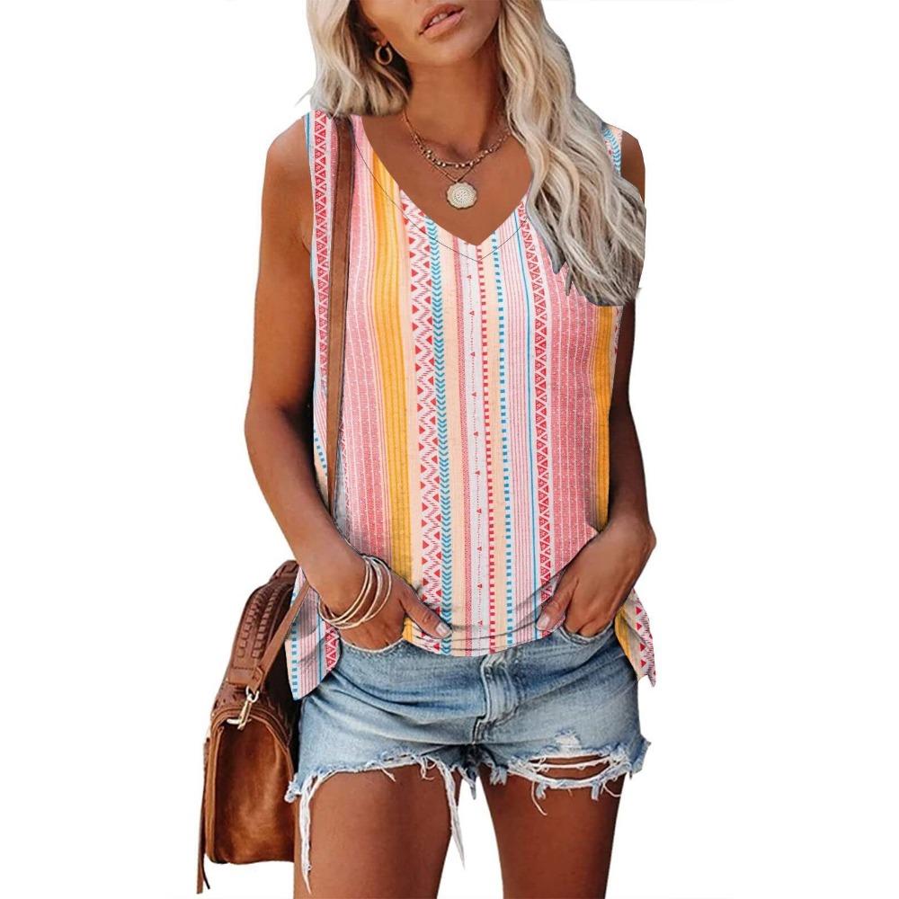 Цветочные 3D-принтованные майки с цветочным принтом для женщин, модные жилеты без рукавов с V-образным вырезом, женские летние уличные майки, одежда для девочек в стиле Харадзюку