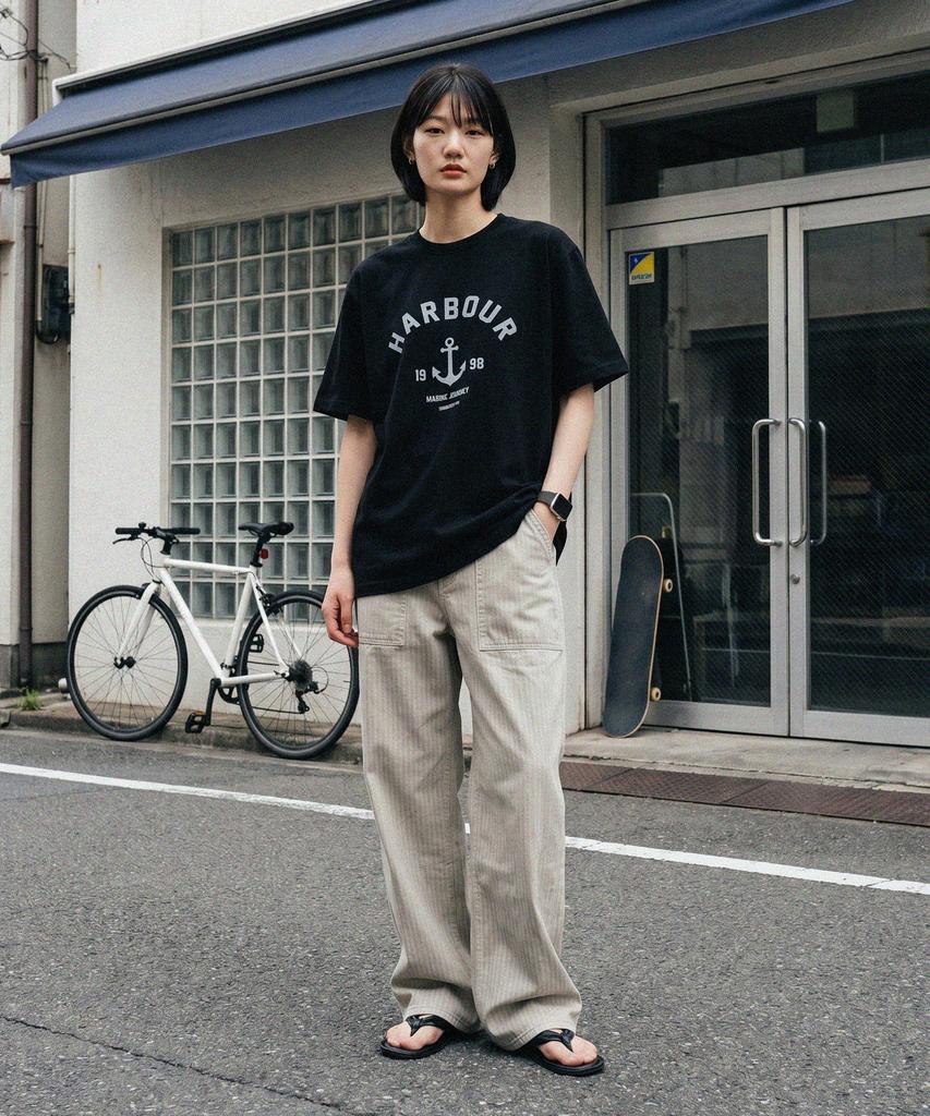 MODERMENT Normal Oversized Harbor Short Sleeve T-Shirt [Blue]