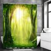 Дерево Глубокий Лес Зелень Лечебный Зеленый Солнечный Душ Занавеска для Душа, Декоративная Занавеска для Душа для Ванной, Водонепроницаемая Занавеска для Душа с