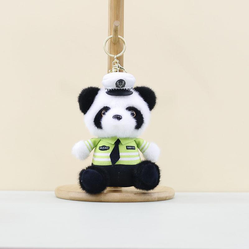 Adorable Panda Plush Toy With Short Fur Design Ideal For Bag Charm And Decoration