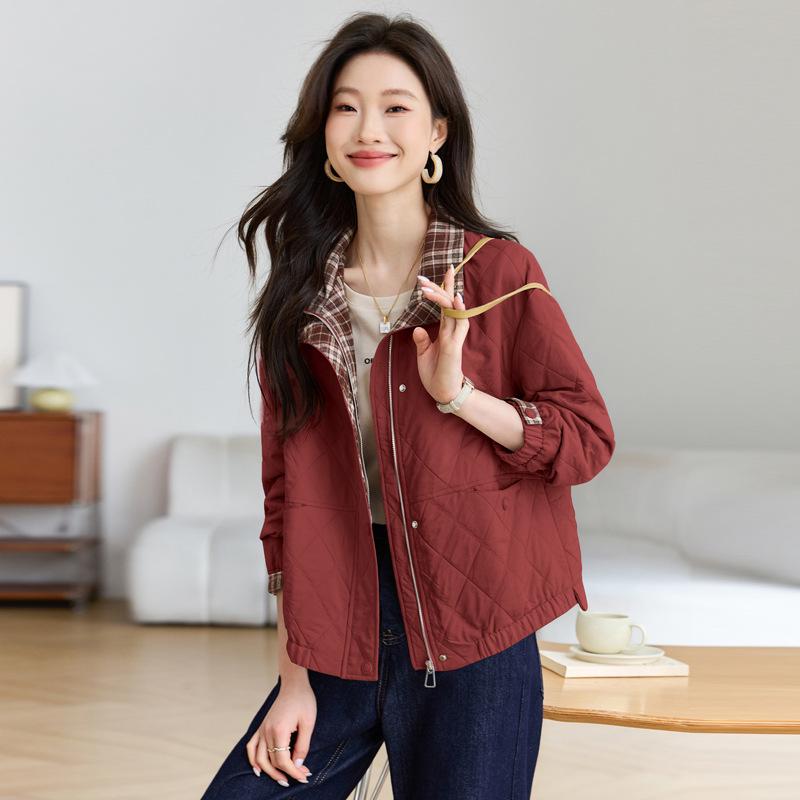 Трендовая клетчатая куртка пэчворк для миниатюрных женщин, стройнящая