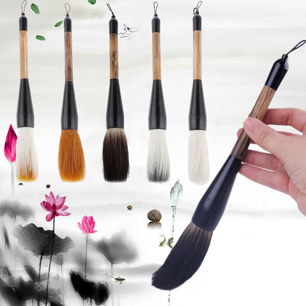Bamboo Shaft Stationery Oil Painting Brush Pen Paint Brush Goat Hair Calligraphy Brush
