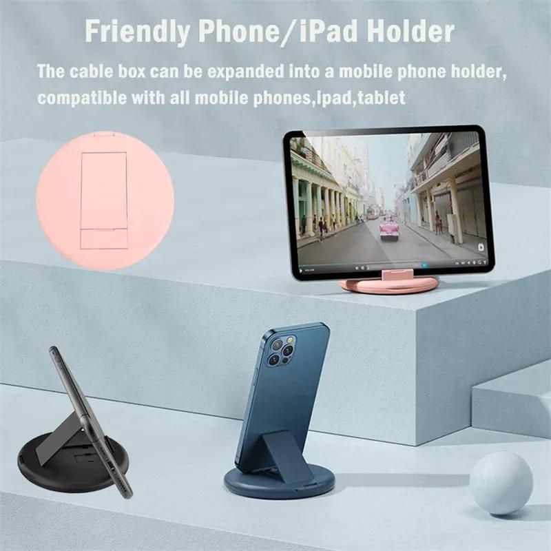 Кабель для быстрой зарядки мощностью 60 Вт, кабель USB для передачи данных 3 в 1 с футляром для хранения, многофункциональный USB-адаптер для зарядки, совместимый с Lightning Type-C