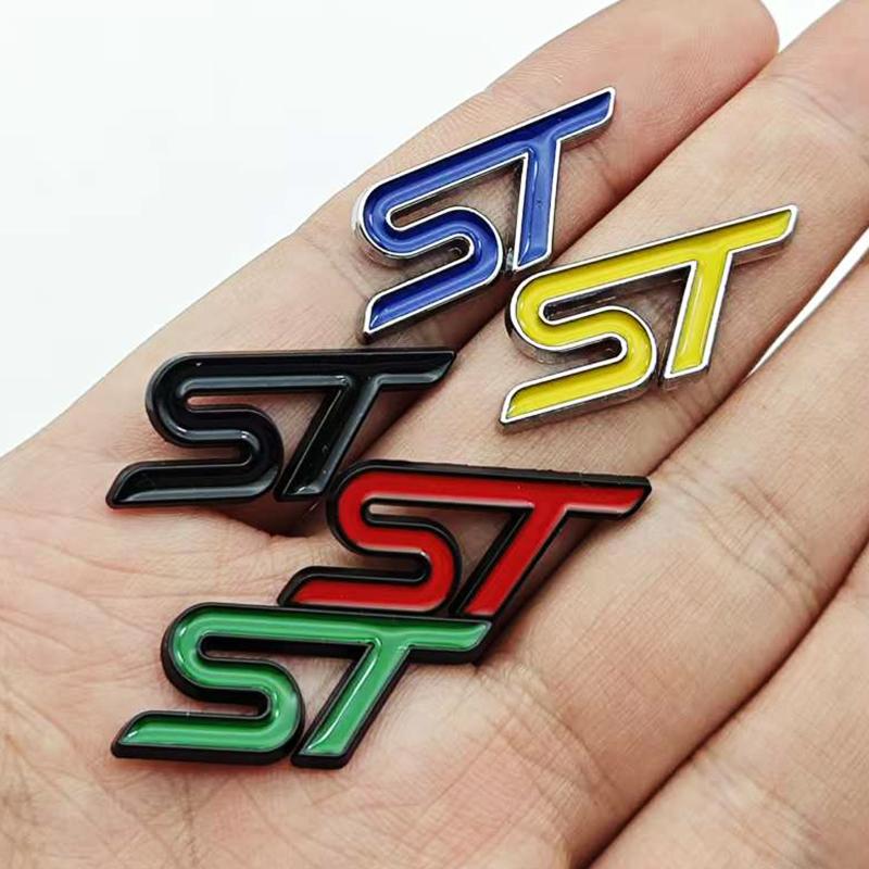 3D Metal Car Styling Logo ST Steering Wheel Sticker Badge Emblem For Ford Focus K2 MK3 MK7 Kuga Puma Explorer Fiesta Accessories