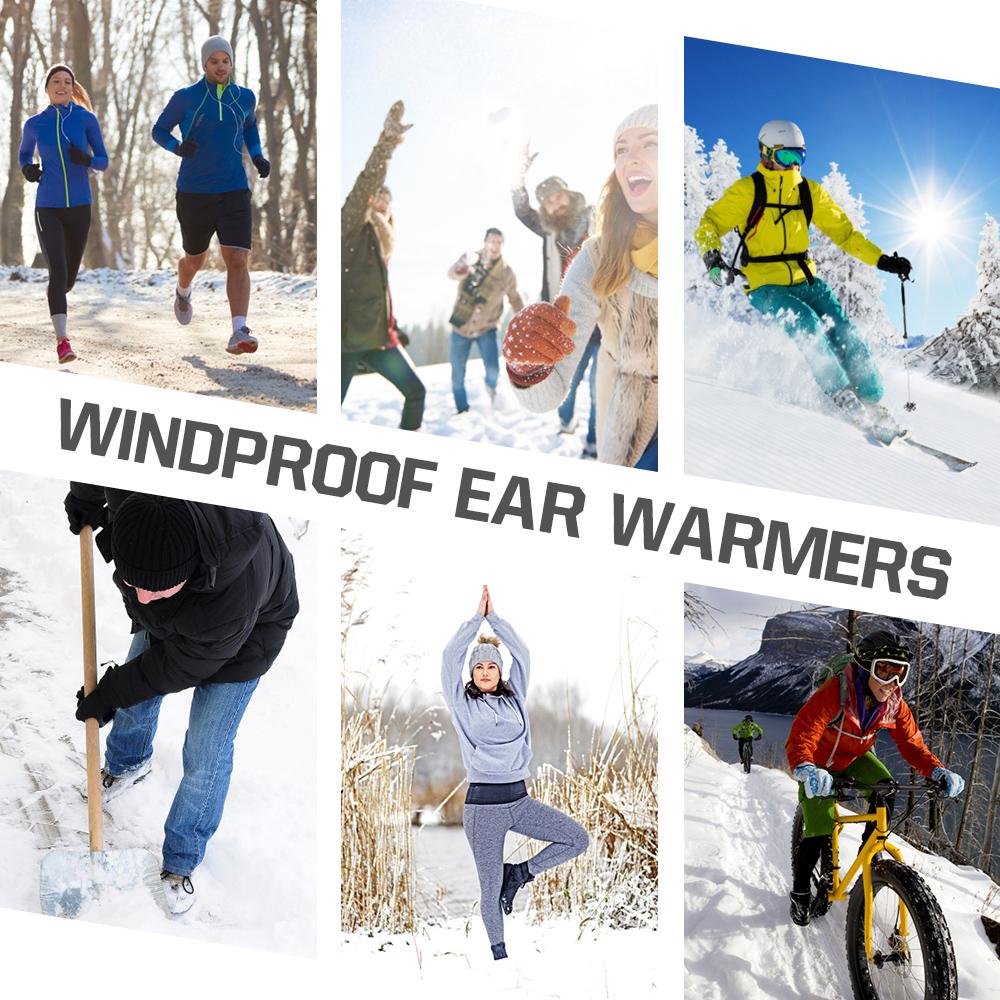 Windproof Fleece Cycling Ear Warmers Muffs Headband for Men and Women Winter Running Yoga Skiing