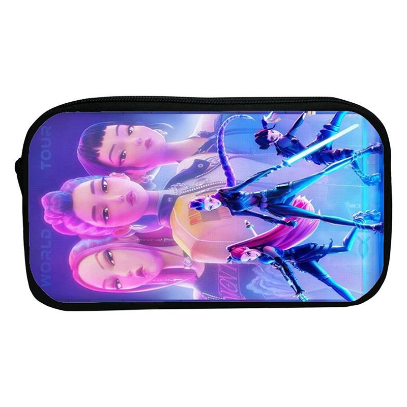 Kpop Охотники на демонов Студенческий пенал Мультяшный Вместительный пенал Канцелярские принадлежности Сумка для хранения косметики для девочки Подарки