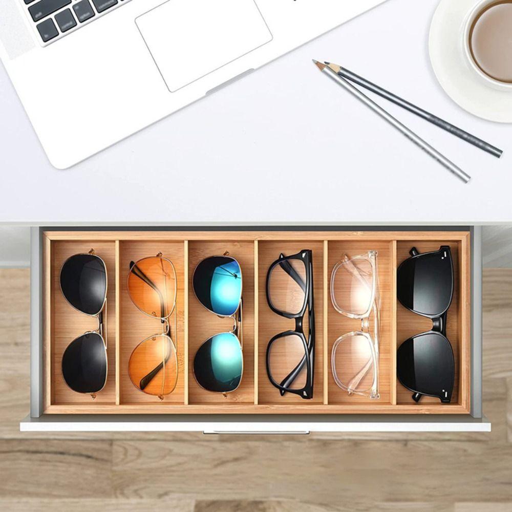 4/5/6 Slot Wooden Glasses Case Glasswear Box Jewelry Display Box Portable Sunglasses Box  Hanging