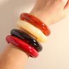 Vintage Round Acrylic Resin Chunky Bangles for Women Kpop Geometric Charm Bangles Bracelets Men Retro Jewelry Pulseras