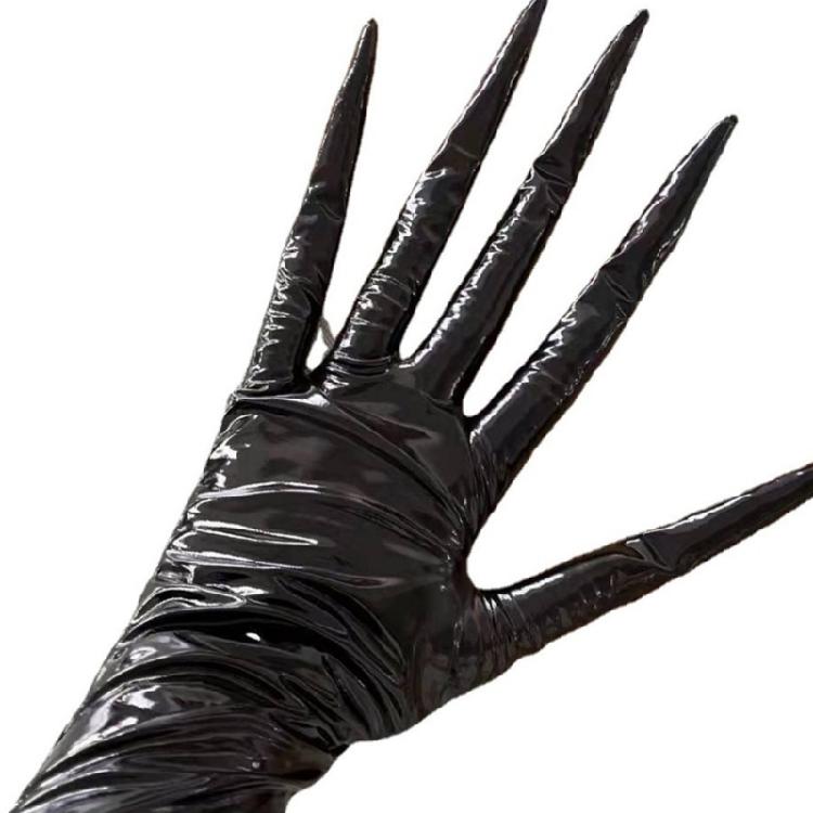 Стильные длинные перчатки из эмалевой кожи для женщин, для вечеринок, Хэллоуина, костюма ведьмы, для вечерних гала-приемов и маскарадов