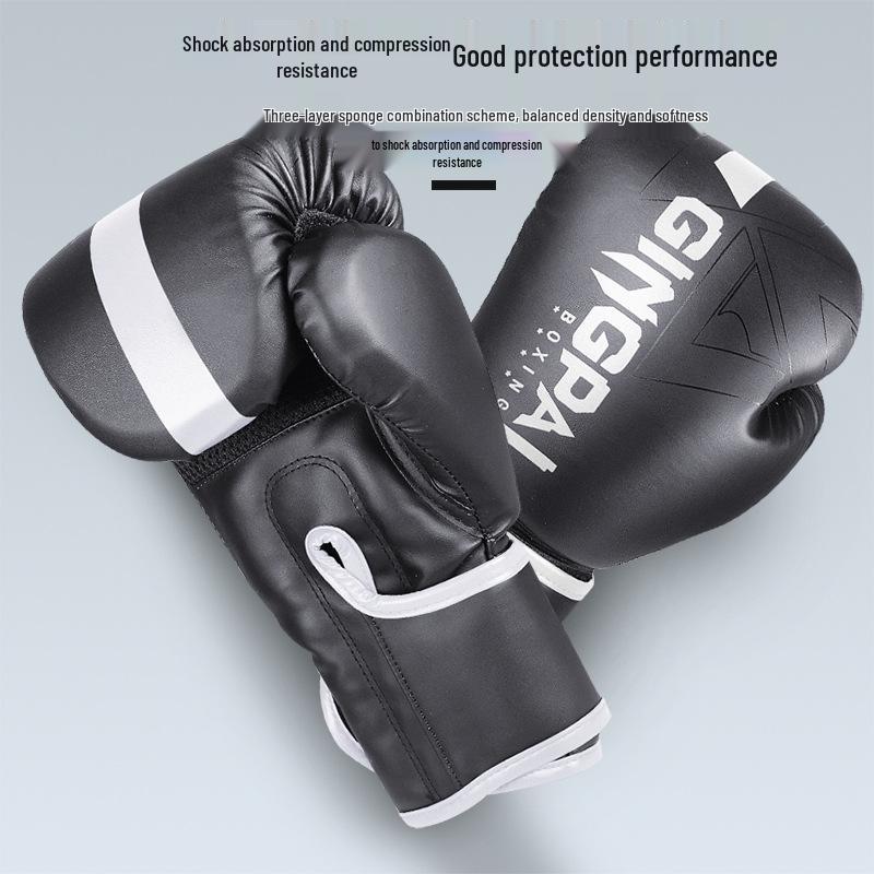 Adult Professional Sanda Boxing Gloves - Breathable, Large Size for Men & Women, Ideal for Punching Bag & Sparring.