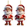 Santa Claus Decoration 2D Acrylic Hanging Ornament Cartoon Santa Christmas Tree Decoration for Mantel Wall Window Decor
