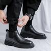Эластичные ботинки на платформе для мужчин с круглым носком, удобные, модные, износостойкие, мягкие, повседневные, нескользящие, весна-осень