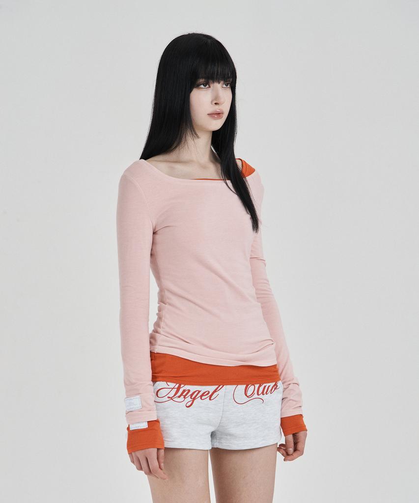 ILLIO Red Orange My One Scoop Neck Longsleeve