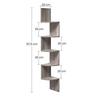 Corner Shelf, 5-Tier Floating Wall Shelf with Zigzag Pattern, Shelf, Gray