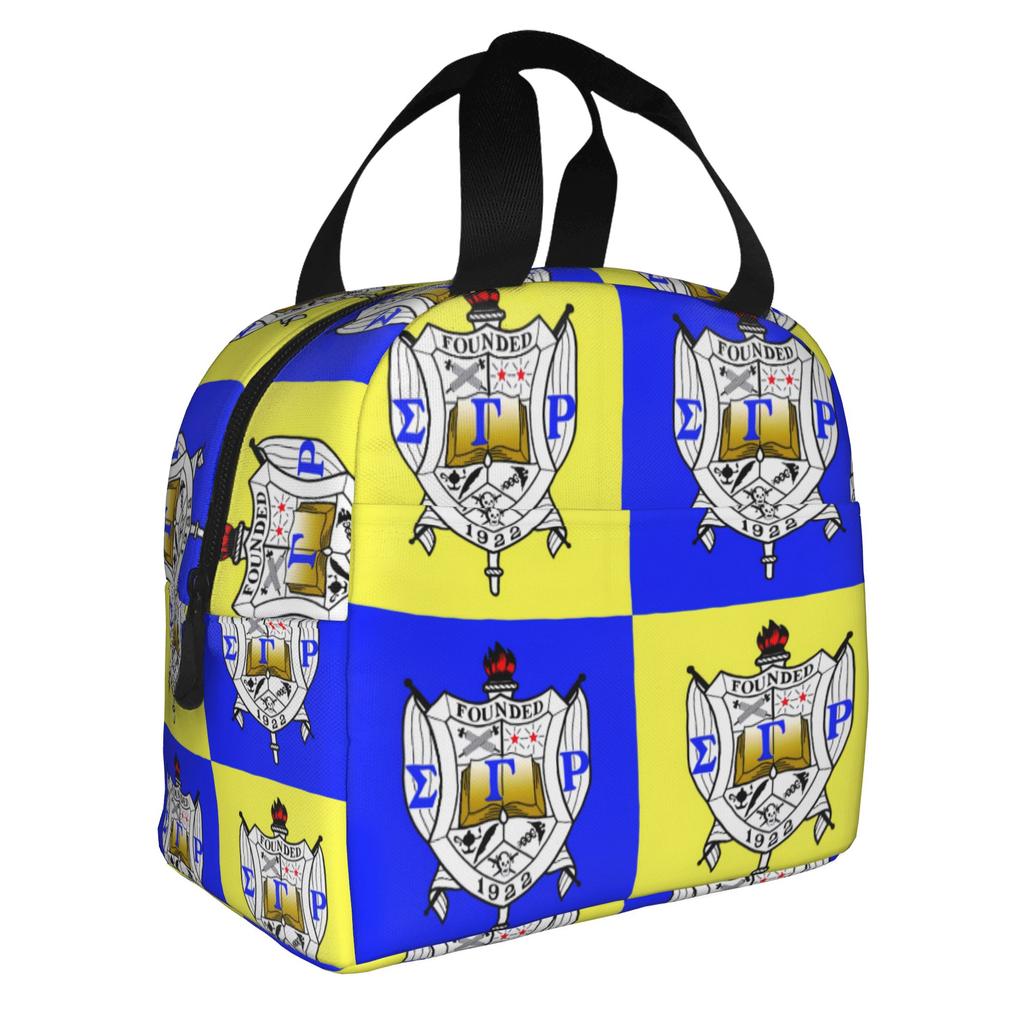 SGRHO1922 Sigma Gamma Rho Insulated Lunch Bag for School Office African American Sorority Portable Cooler Thermal Bento Box