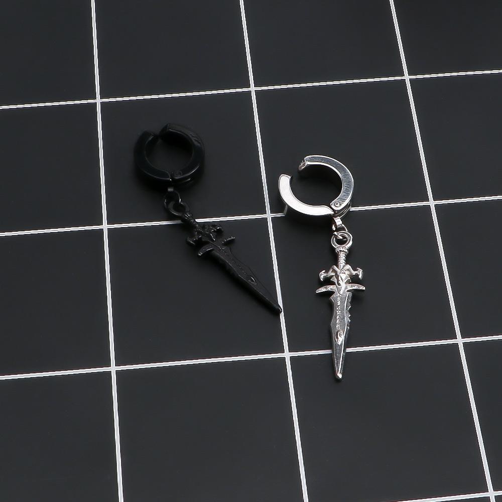 Серьги-кресты из нержавеющей стали, каффы, корейские пусеты, мужские клипсы, серьги-клипсы