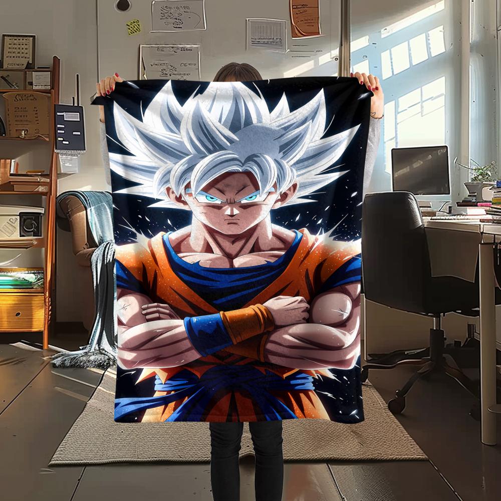 Фланелевое одеяло с принтом персонажей Dragon Ball, Высококачественное, Удобное для всех сезонов, Декор для дома, Тепло и уют, Идеально для рождественских подарков