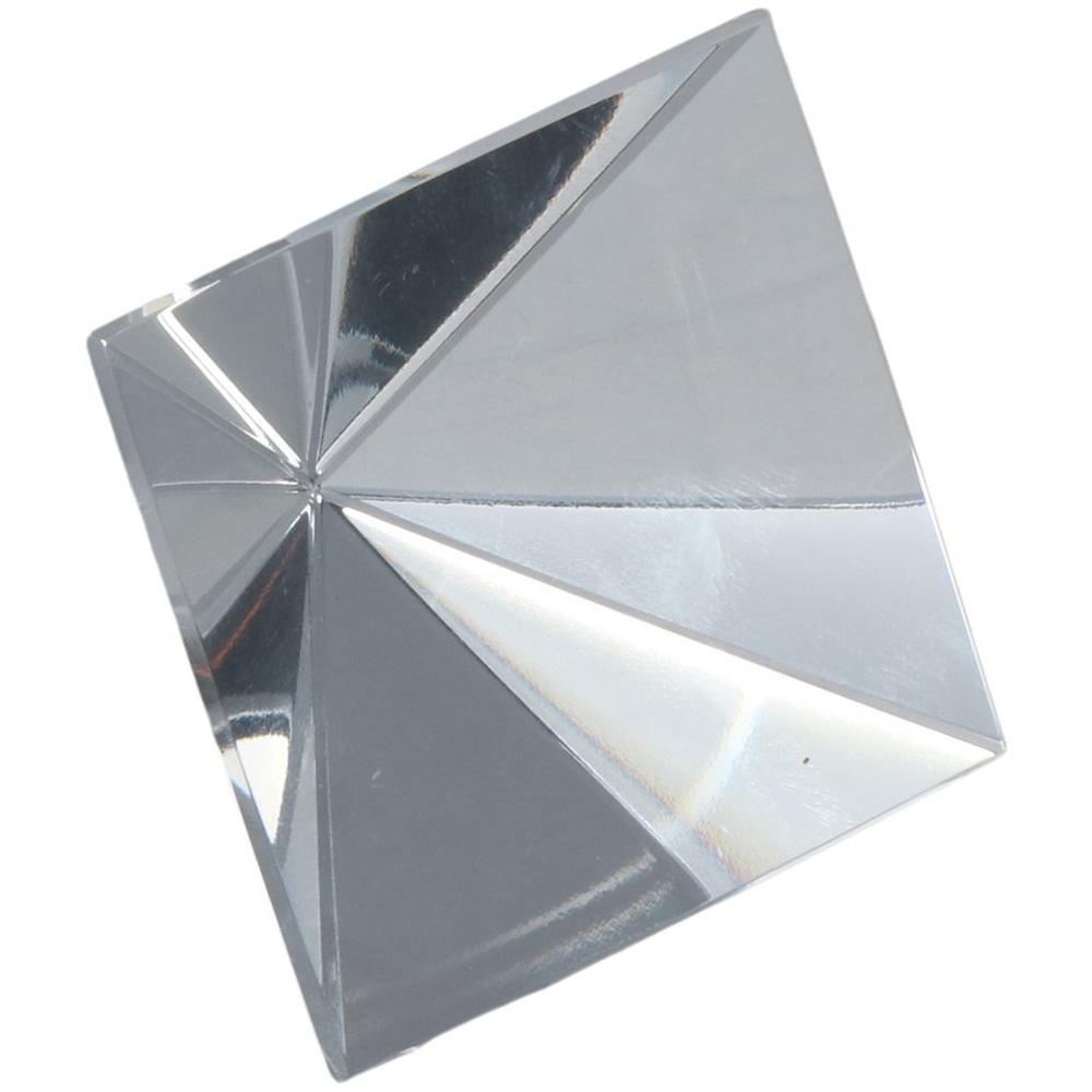 Белый хрусталь Пирамида Бумага Плоть Блестящий орнамент Стеклянный пресс-папье Украшение рабочего стола