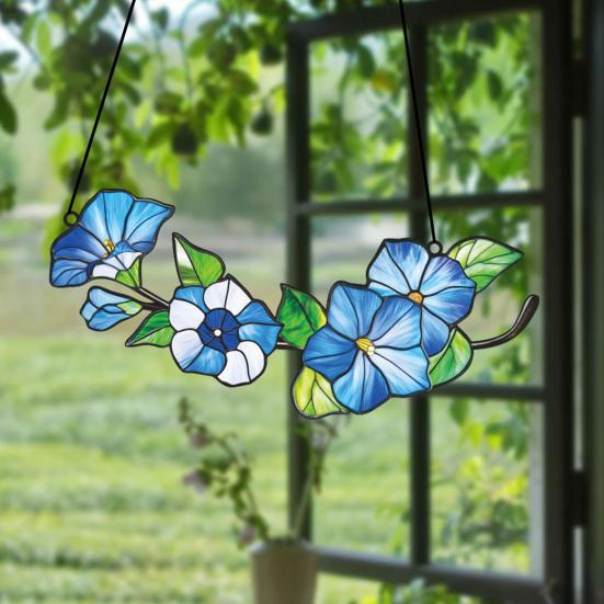 Flower Hanging Decoration Wall Art Window Hanging Ornament Double-Sided Floral Sun Catcher