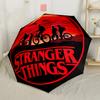 Stranger Things Fiery Faces Compact Travel Automatic Umbrella Compact 8-Rib Design Durable Plastic & Iron for Outdoor Daily Use Elegant Umbrella