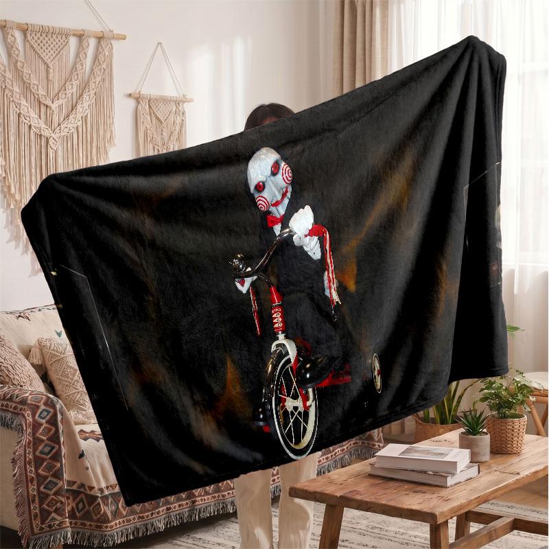 Warm Flannel BlanketSaw Billy the Puppet Soft Cozy Throw Blanket for Bedroom Couch